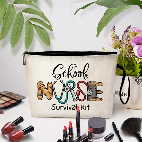 School Nurse Survival Kit Cosmetic Bag, School Nurse Practitioner Supplies, Gifts for School Nurse Practitioners