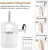 0.46 (6 Pack) Upgrade Big Hole Ceiling Hooks for Hanging LightsAluminum Ceiling Hook for Light Fixture, White