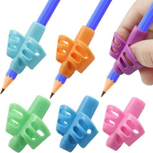 Kyuionty 6 Pcs Pencil Grips Kids Handwriting, Multicolor Grip Posture Correction Writing Aid Tool Grippers, Perfect