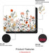 Garden Blooming Flowers Mouse Pad, Colourful Wildflowers Floral Mouse Mat with Waterproof Anti Slip Rubber Mousepad