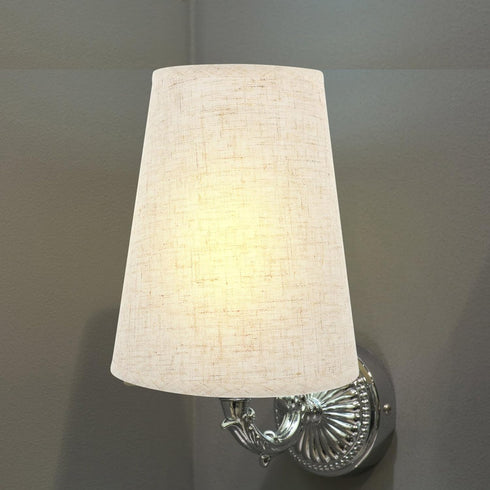 6X6X7 Inches E14 Bulb Linen Fabric Lampshade Beige Semi-Circle Heightened Design for Table and Pendant Lamp Decoration