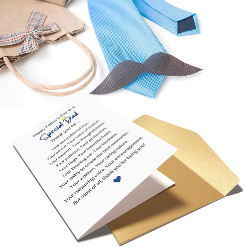 Chenive Happy Father's Day Card for Special Dad, Father's Day Thank You Card from Son Daughter, Thankful Fathers Day