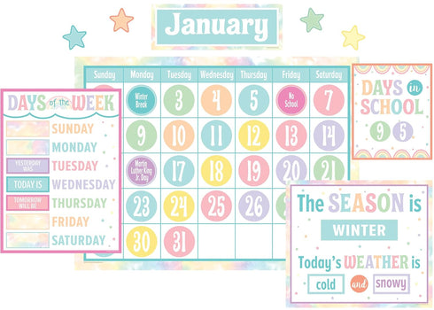 Pastel Pop Calendar Bulletin Board, Teacher Created Resources