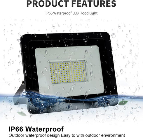 Yokqexz 30W IP66 Timer(20W,White Smart LED Flood Light with Remote White Light - Waterproof Motion Sensor Light