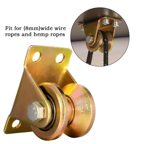 2 Pack 31mm Small Pulley Wheel Galvanized for Rope, Ball Bearing Inside for Light Lifting, Clothesline, Winch