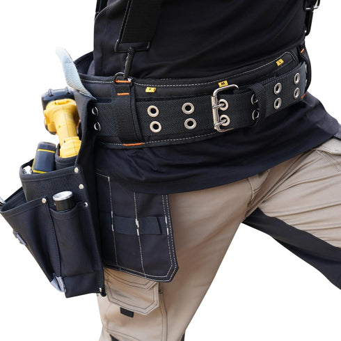 20-222 Heavy Duty Polyester Tool Rig Padded Belt, Black for Construction and Heavy-Duty Use
