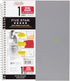 Five Star Spiral Notebooks, 1 Subject, Wide Ruled Paper, 100 Sheets, 10-1/2" x 8", Gray, Lime, 2 Pack