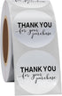 Hybsk Silver Foil Thank You for Your Purchase Stickers - 1.5" Round, 500 Labels per Roll (Silver)