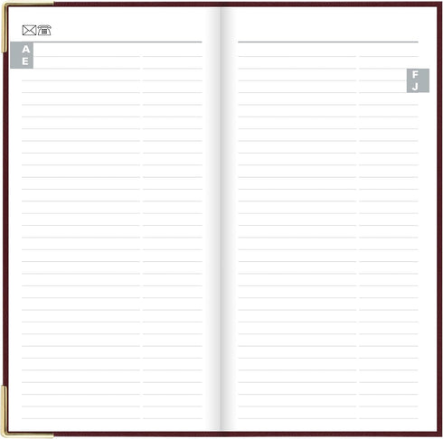 Letts of London Classic Slim Week to View Planner, Burgundy, 8.63-inch Length, Monthly Planners