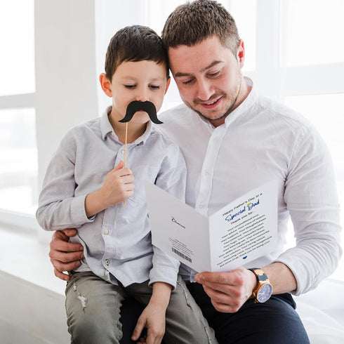 Chenive Happy Father's Day Card for Special Dad, Father's Day Thank You Card from Son Daughter, Thankful Fathers Day