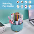 Marbrasse Desk Organizer - 360-Degree Rotating Pen Holder with 5 Compartments for Office, Home Art Supply Storage Box