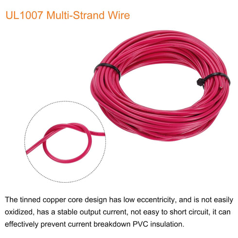 MECCANIXITY 18AWG Wire 18 Gauge Stranded PVC Hookup Wire, UL1007 Tinned Copper Wire 7.5m/25ft Red for Internal