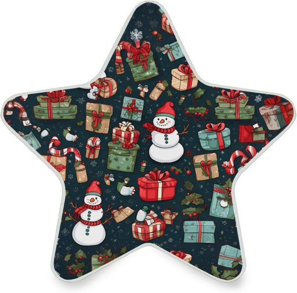 ALAZA Merry Christmas Snowman Snowflake Retro Star Xmas Star Shaped LED Night