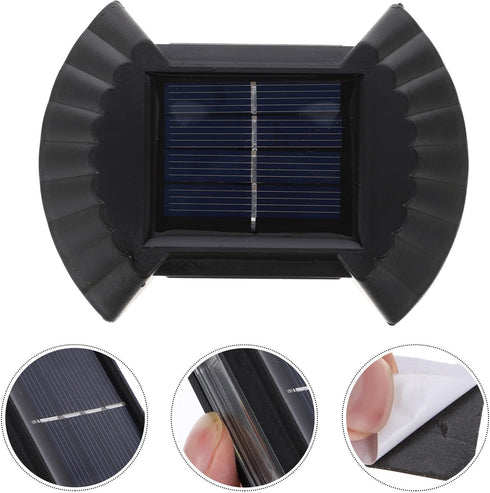 8 Luxshiny Solar Powered Outdoor Wall Light with Warm LED Lights Waterproof Garden Wall Lamp for Yard Fence