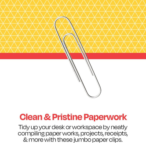 School Smart Smooth Paper Clip, 1-1/4 Inches Silver, Pack of 100