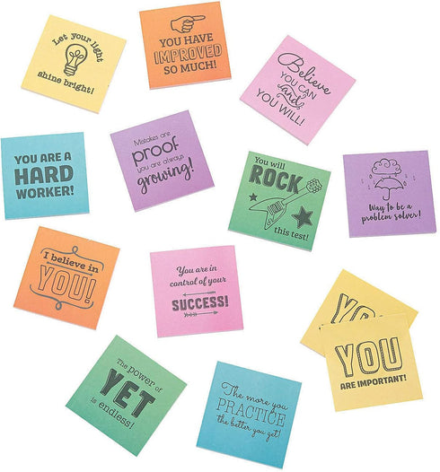 Mini Sticky Notes - Positive - 12 Pieces - Educational and Learning Activities for Kids