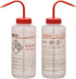 EISCO Wash Bottle for Acetone, 1000ml - Labeled with Color Coded Chemical & Safety Information (2 Colors)