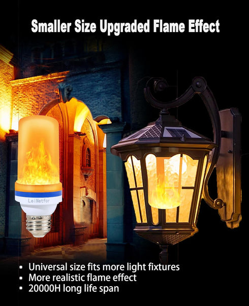 Smaller LED Flame Light Bulbs, 4 Modes Flickering Halloween Light Bulbs, E26 Base Fire Effect, Pack of 6