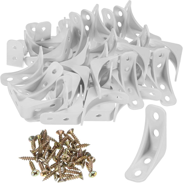 M METERXITY 50-Pack L-Shape Corner Brace, 1.53 x 1.53 in Nylon Plastic