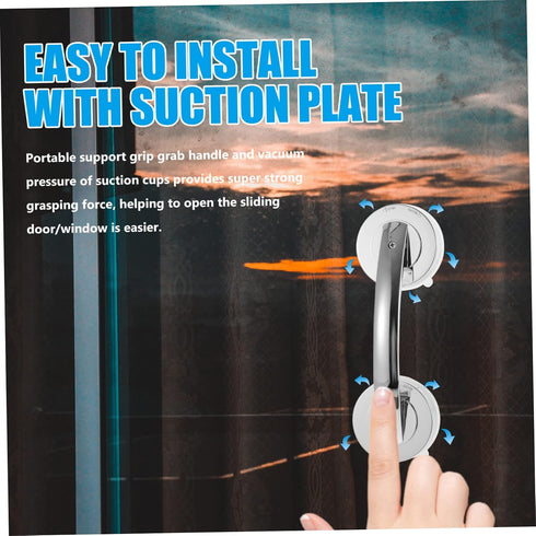 2-Pack Suction Shower Grab Bar & Toilet Handle for Bathroom Doors
