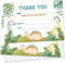Zwsrplo Dinosaur Kids Birthday Party Thank You Cards, 20 Fill In the Blank
