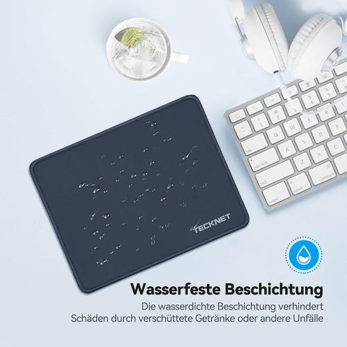 TECKNET Mouse Pad with Anti-fray Stitchin, Waterproof Surface & Non-Slip Rubber Base with Stitched Edges Gaming Mouse