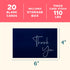 Set 20 Pack 4x6 VNS Creations Bundle - Thank You Cards With Envelopes Bulk & Stickers - - Navy Blue and Navy Blank