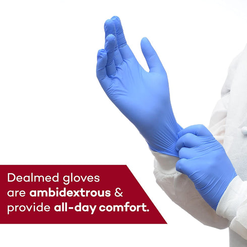 Dealmed Large Medical Exam Nitrile Gloves, 200 Count, Disposable, Latex Free, Multi-Purpose