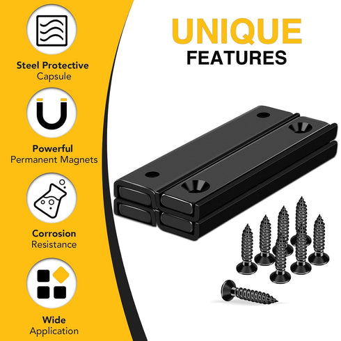 4Pack, 2.36" 0.53" 0.20" 80LBS Countersunk DIYMAG Strong Neodymium Rectangular Magnets x x Pulling Force Hole Magnet
