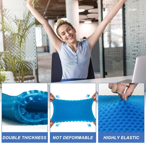 LYUANEC 18.5" 17" 1.4" 100 lbs, Gel Seat Cushion for Long Sitting - x x (LargeSoft) Gel Cushion for People Over