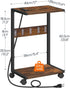 HOOBRO Computer Tower Stand - 2-Tier PC Stand with Charging Station and Locking Caster Wheels for Home Office