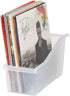 IRIS USA Plastic Connecting Book Bin and Paper Storage Container, 15" x 6", 8-Pack for Office Classroom, Clear