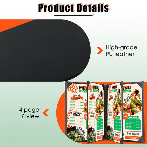 5 Packs 8.5" 11", 6 6 NATGAI Menu Covers x View PU Leather Menu Cover Menu Holders, Waterproof View Restaurant Menu