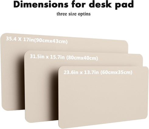 YSAGi Double-Sided Desk Pad, 35.4"x17" Leather Desk Mat, Waterproof Desk Blotter for Office/Home (Beige/Cork)