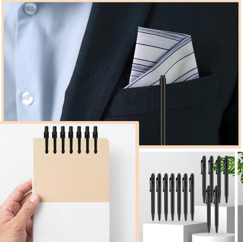 Eaasty 100 Pcs Mini Pen Bulk, 0.7 mm Small Retractable Ballpoint Tiny Black Ink Pens for Pocket School Journal