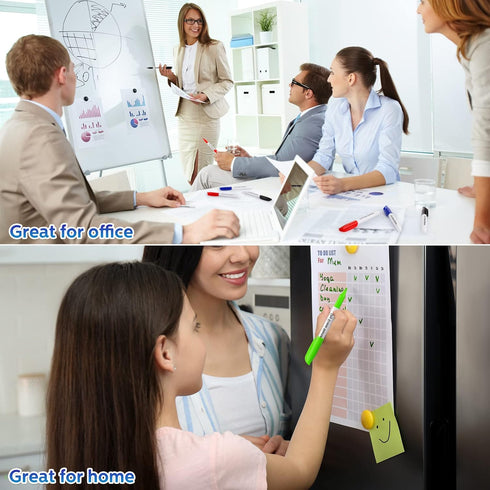 Thenshop 200 Pack Dry Erase Markers with 4 Magnetic Whiteboard Erasers Set, Bulk Fine Point for Office