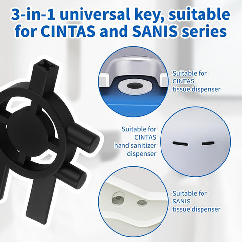 Fampery 5pcs 3-in-1 Commercial Dispenser Key Replacement for Cintas Sanis, Toilet Paper Towel Holder Key Soap