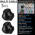 5 Pcs Insulated Multi Cable Connectors - 2 Port Single Entry Splice Electrical Power Connector Black