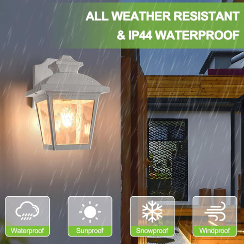 FDS746E26W (Bulb FUDESY Outdoor Wall Lantern, Exterior Waterproof Porch Light, Plastic Material Wall Sconce Light