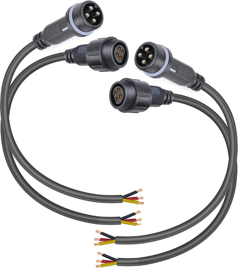 Waterproof Connectors 4 Wire, 14AWG Male Female Plug LED Connector with 4Pin Waterproof Connectors, IP68 Extension Cable