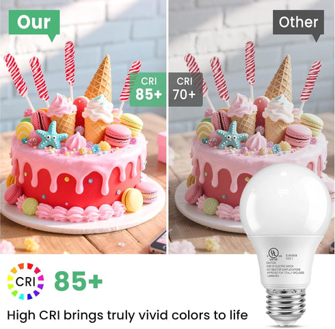 A19 Bulbs 60 E26 Bulbs, 4000K Lightbulbs, 9W 800 85+ 120V, Non-Dimmable, 6 Pack TJOY LED Light Watt Equivalent