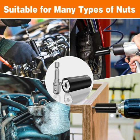 Set Stocking Stuffers for Men Adults Tools, Super Universal Socket Gifts for Men Grip Socket with Power Drill Adapter