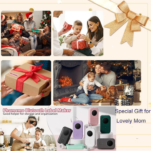 Phomemo D30 Mini Thermal Label Printer, Portable Bluetooth Inkless Label Maker for Home and Small Business Organizing
