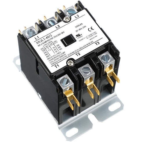 Dreyoo Carrier HVAC Motor Contactor, 3 Pole 40Amp Replacement Relays for Air Conditioner, Heat Pump, Refrigeration