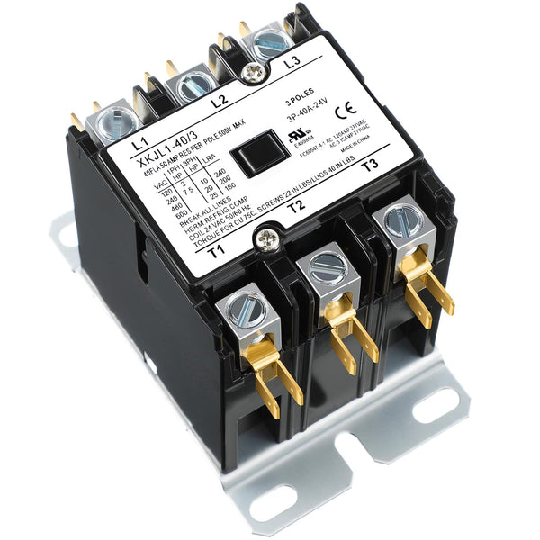 Dreyoo Carrier HVAC Motor Contactor, 3 Pole 40Amp Replacement Relays for Air Conditioner, Heat Pump, Refrigeration