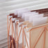Y YOMA 6 Pack Extra Capacity Hanging File Folders, Letter Size Accordion Decorative Organizer with 1/5-Cut Tabs, Mocha