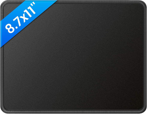 Black Mouse Pad for Desk, Basic Bundle for Computer and Laptop, Big Non-Slip Rubber Base & Waterproof