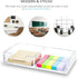 Sticky Notes Holder, 2in1 Memo Pad Dispenser, Clear Desk Supplies Organizer for Office, Home, School (DP013)