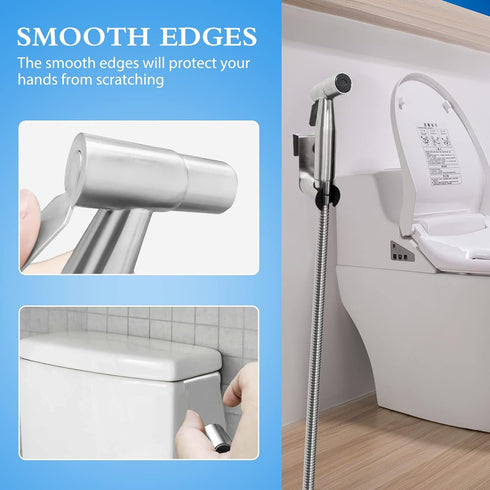 Ikaufen Handheld Bidet Sprayer for Toilet Adjustable Water Pressure Control Bidet Hose Attachment for Bathroom Shower