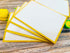 White Pearlescent Paper Envelopes, 3.5 x 5.1 with Gold Border Decoration, Luxurious for Wedding and Party Invitations